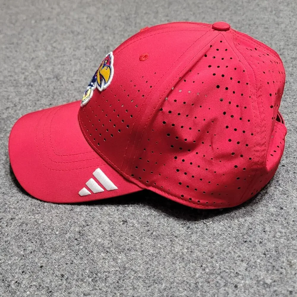 Kansas Jayhawks Hat Baseball Cap Mens Red Performance Perforated Collegiate